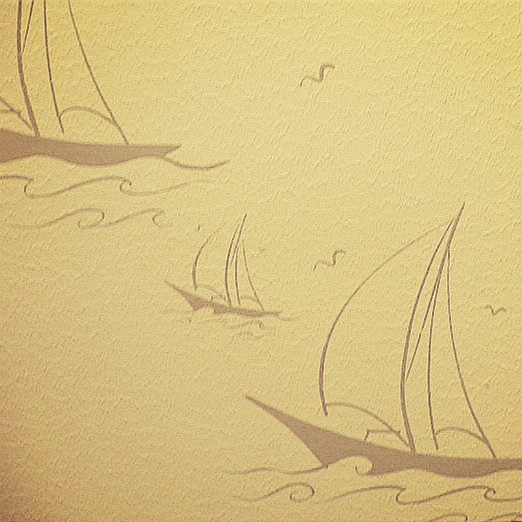帆船液体壁纸印花 质感墙纸 立体墙艺 硅藻泥丝网印花模具BE001
