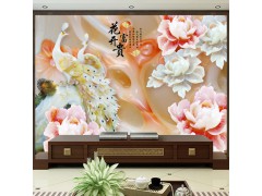 3D立体玉雕墙纸无缝壁画墙布现代中式卧室客厅简约电视背景墙壁纸图2