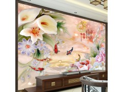 3D立体玉雕墙纸无缝壁画墙布现代中式卧室客厅简约电视背景墙壁纸图3