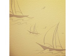 帆船液体壁纸印花 质感墙纸 立体墙艺 硅藻泥丝网印花模具BE001图1