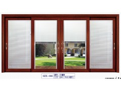 带手动百叶推拉门,工程类百叶推拉门,旋钮百叶推拉门窗图1