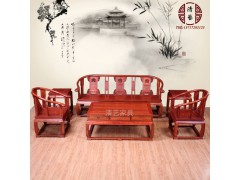 批发刺猬紫檀皇宫椅沙发 非洲花梨木小户型客厅红木家具组合茶几图3