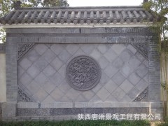 圆形古建筑砖 仿古外墙唐语砖雕荷花GY103 仿古影壁挂件青砖砖雕图2