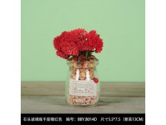 玻璃小盆栽瓶植物假花仿真花客厅办公室桌面摆件图3