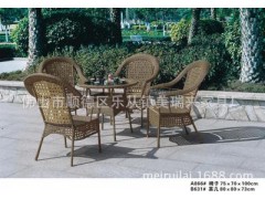 藤椅 藤编家具 餐厅手工藤编桌椅 藤桌椅图1