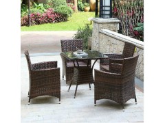 休闲藤编桌椅五件套阳台庭院公园咖啡厅椅子茶几藤艺仿藤户外家具图1