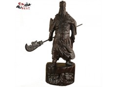 黑檀木横刀关公 实木雕刻工艺品雕像 家居礼品摆件图1