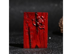 印度小叶紫檀无事牌 小叶紫檀精工雕刻貔貅牌挂件图1