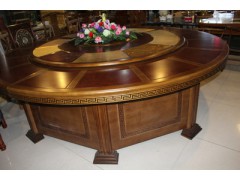 豪华电动餐桌酒店桌子板式多功能电动圆桌宾馆酒店软包餐椅图2