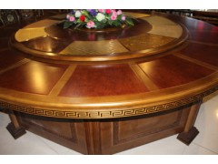 豪华电动餐桌酒店桌子板式多功能电动圆桌宾馆酒店软包餐椅图3