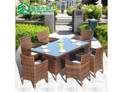 户外桌椅藤椅五件套 庭院阳台桌椅 藤编桌椅组合图1