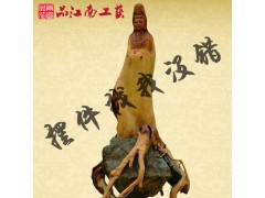 太行崖柏工艺品根雕陈化料人物木雕弥勒佛木质摆件图1