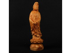 太行崖柏根雕手工刻观音菩萨礼品工艺品礼物居家摆件图1