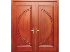 别墅双开沙比利实木门,双开沙比利实木门上海厂家,纹安供图1