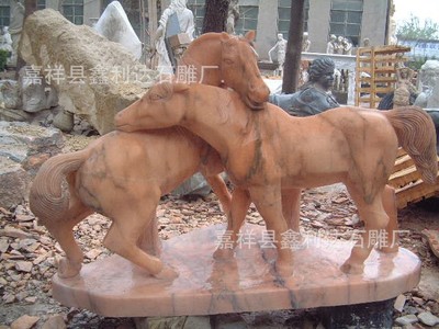 各种动物石雕 动物雕塑 石马 石雕马 石狮子