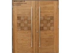 白橡实木进户门,上海实木门厂家,防盗实木门价格,纹安供图1