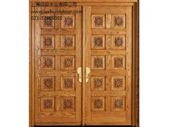 别墅双开实木进户门纹安供图1