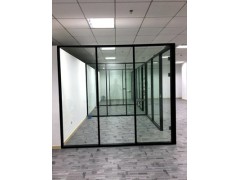 上海双玻璃隔断墙_上海会议室玻璃隔断厂家_地生供图1