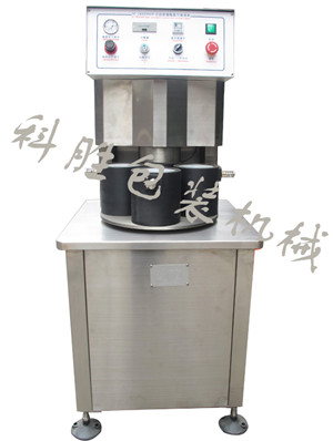 唐山科胜半自动四工位真空旋盖机|笋菇酱菜真空旋盖机