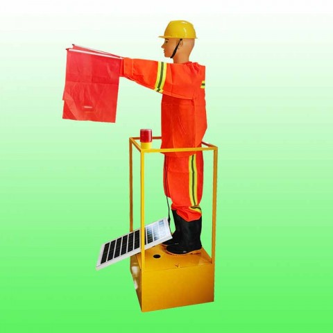 太阳能摇旗机假人用于道路施工/高速公路养护等图1